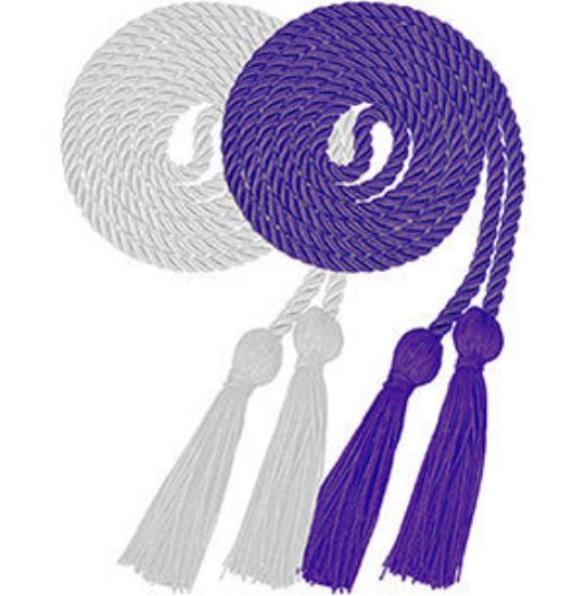 Purple and White Color Rho Chi Graduation Cords