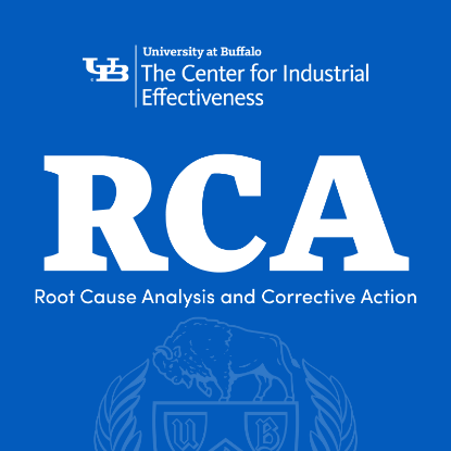 UB TCIE logo, RCA, Root Cause Analysis and Corrective Action, UB Crest